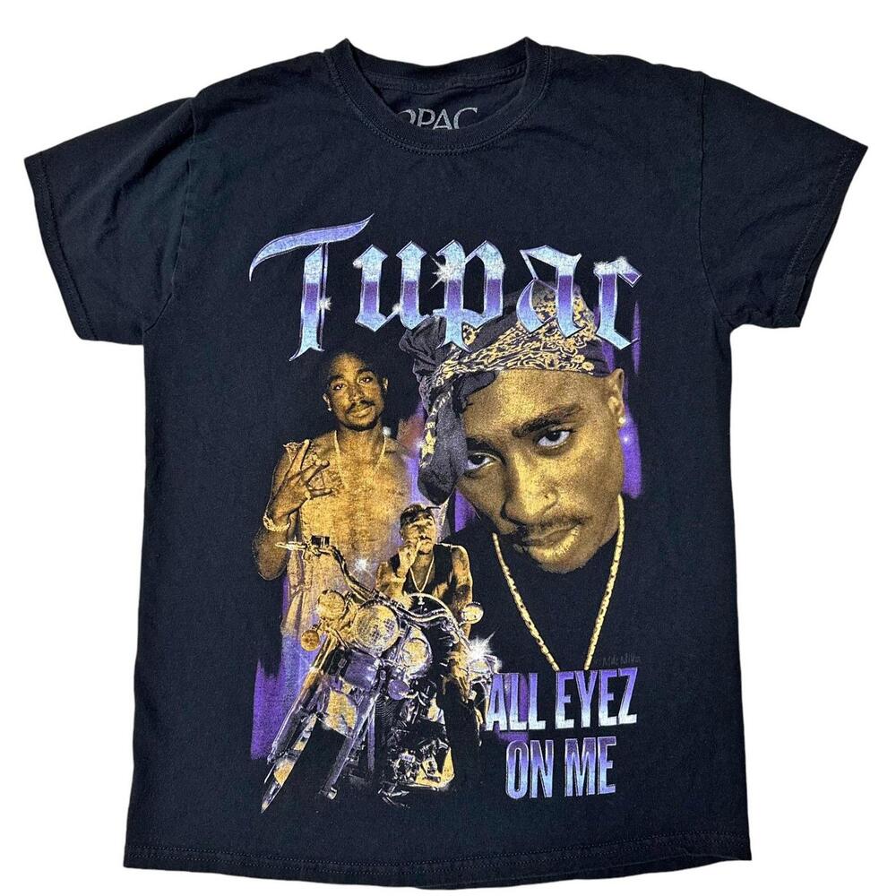 Tupac Shakur All Eyez On Me Graphic T-Shirt Black Unisex S